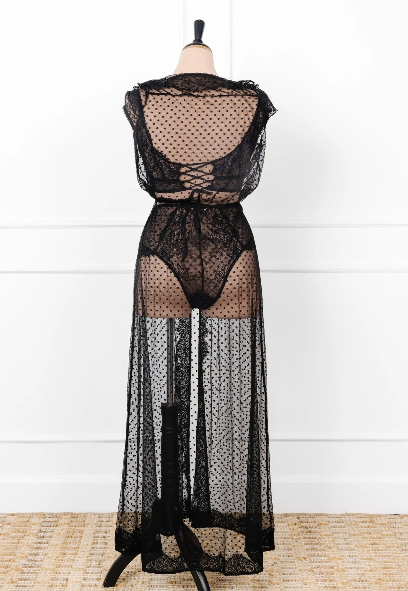 Lacy Off-The-Shoulder Bralette - Black - Image 16