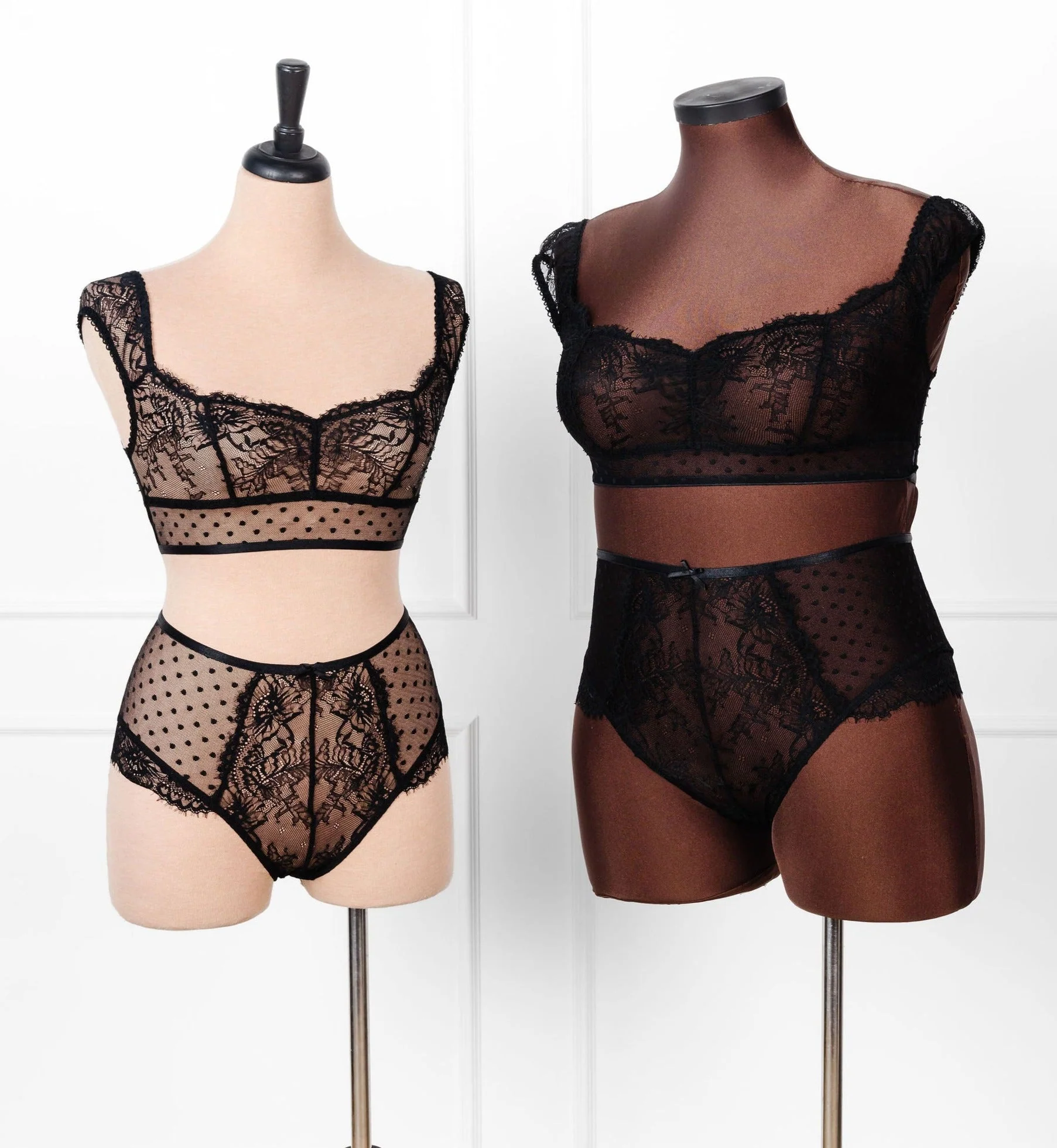 Lacy Off-The-Shoulder Bralette - Black - Image 7