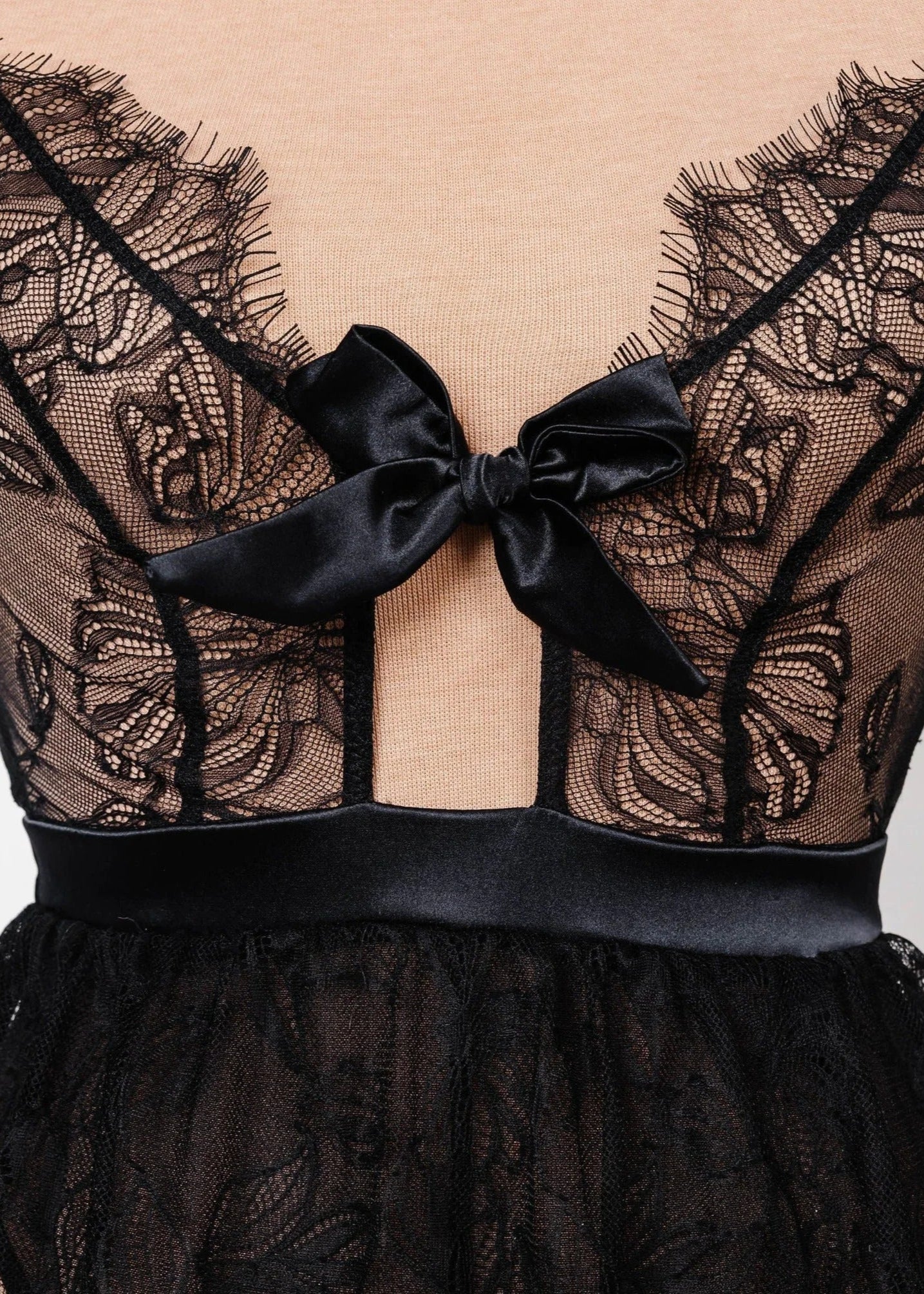 Eyelash Lace Crotchless Teddy - Black - Image 10