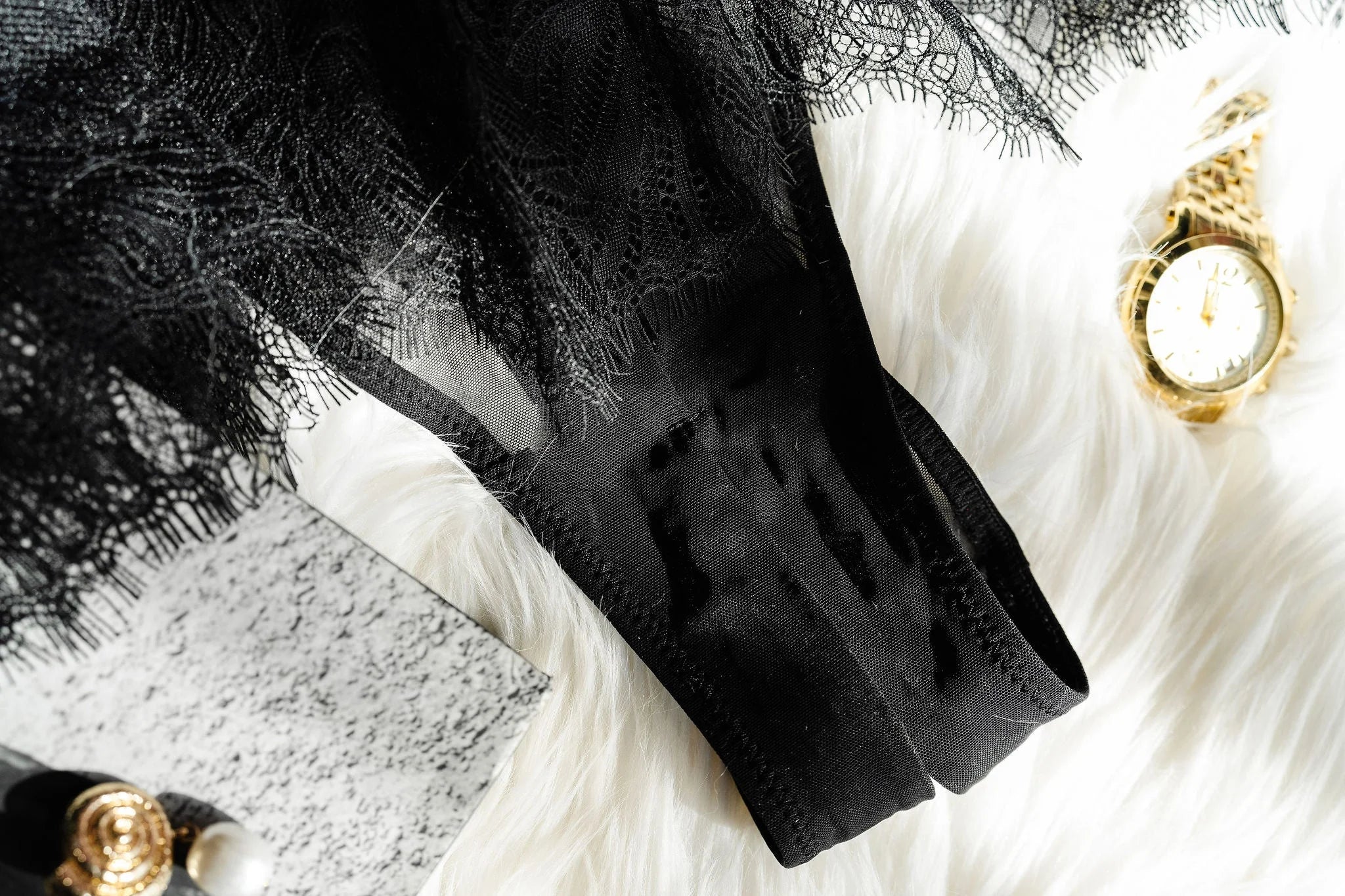 Eyelash Lace Crotchless Teddy - Black - Image 14