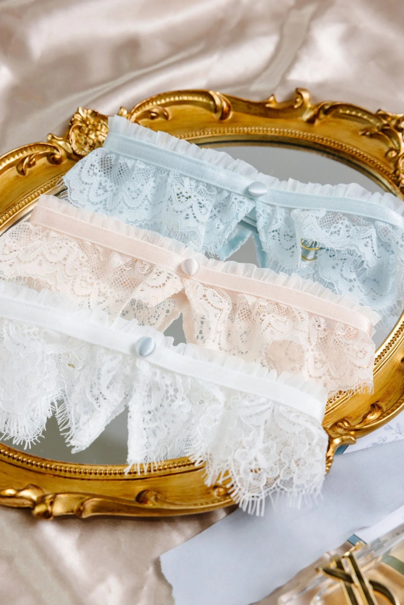 Eyelash Lace Leg Garter - Something Blue - Image 4