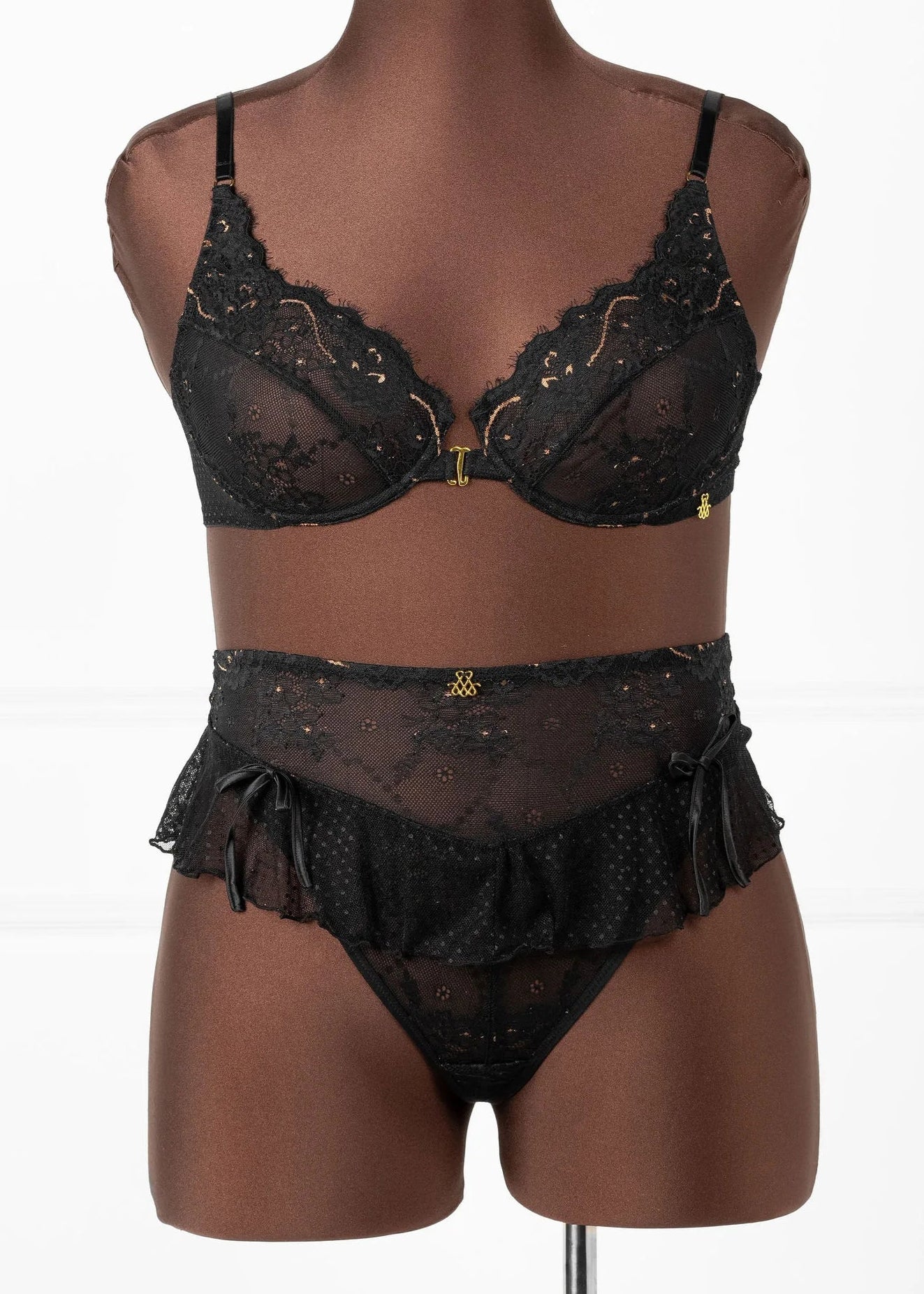 Eyelash Lace Underwire Balconette Bralette - Black Espresso - Image 12