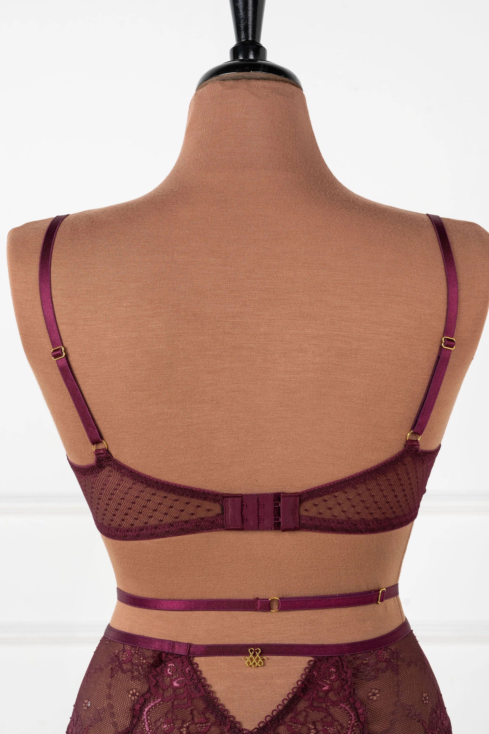 Eyelash Lace Underwire Balconette Bralette - Cherry Lacquer - Image 11