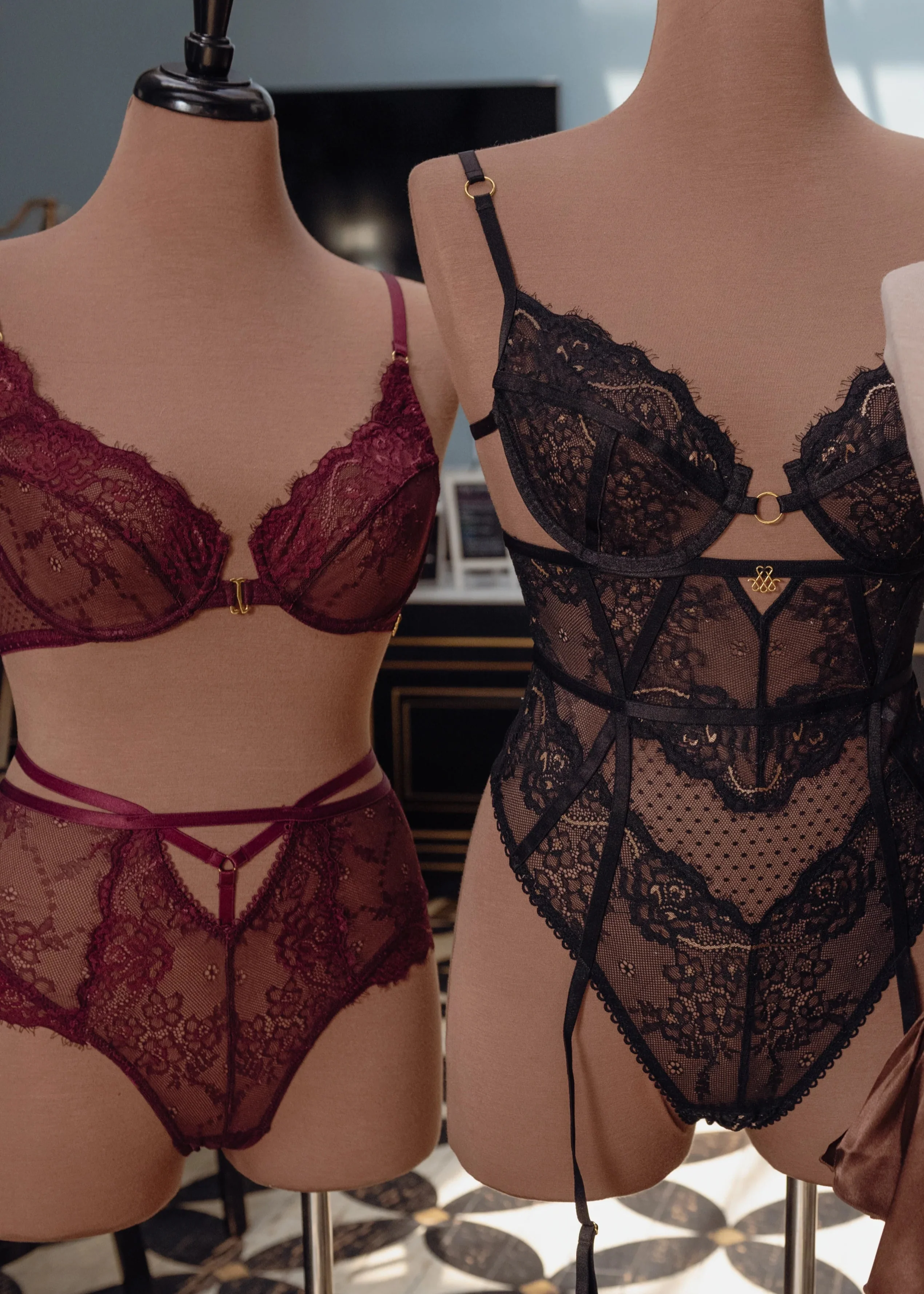 Eyelash Lace Underwire Balconette Bralette - Cherry Lacquer - Image 16