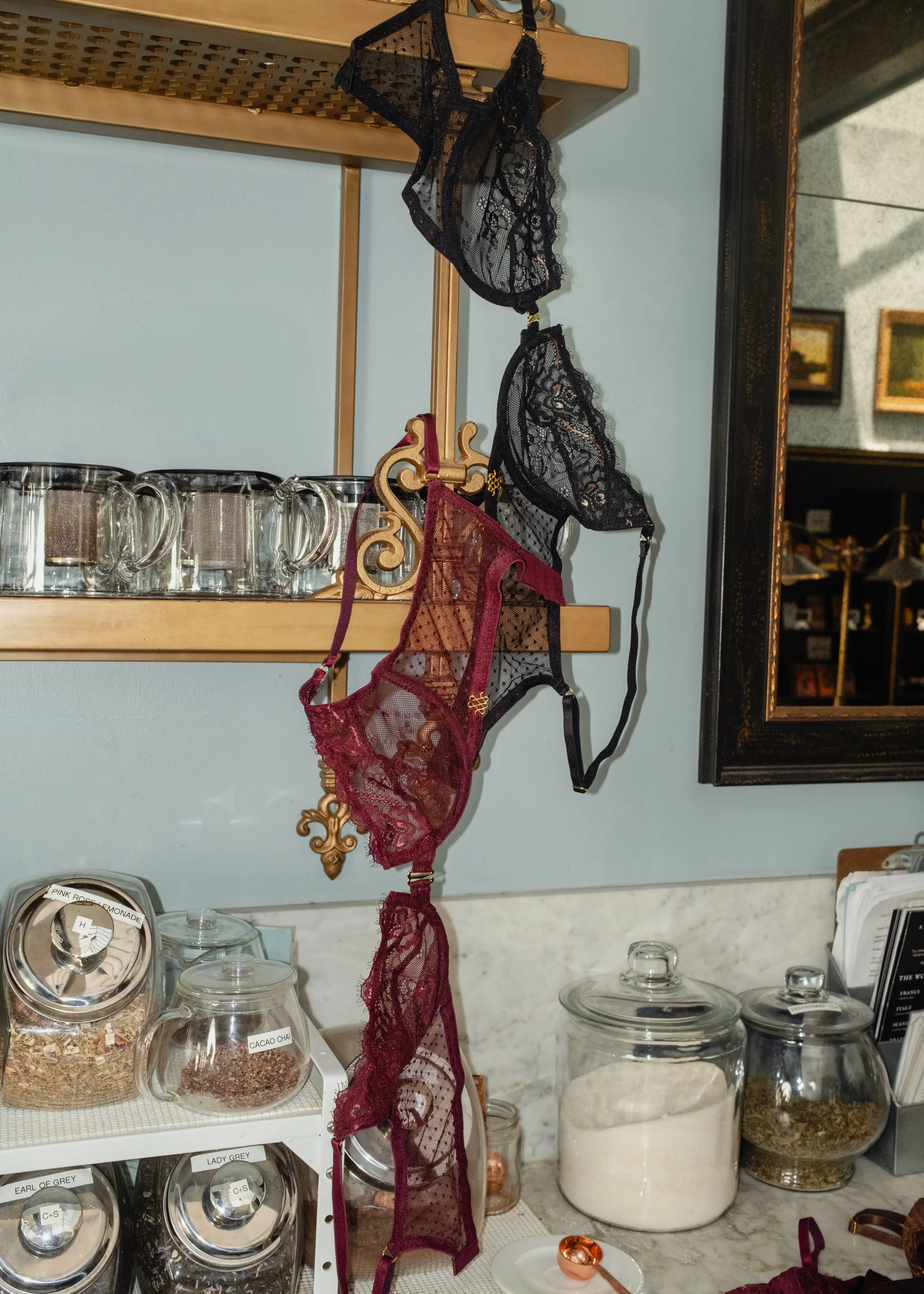 Eyelash Lace Underwire Balconette Bralette - Cherry Lacquer - Image 20