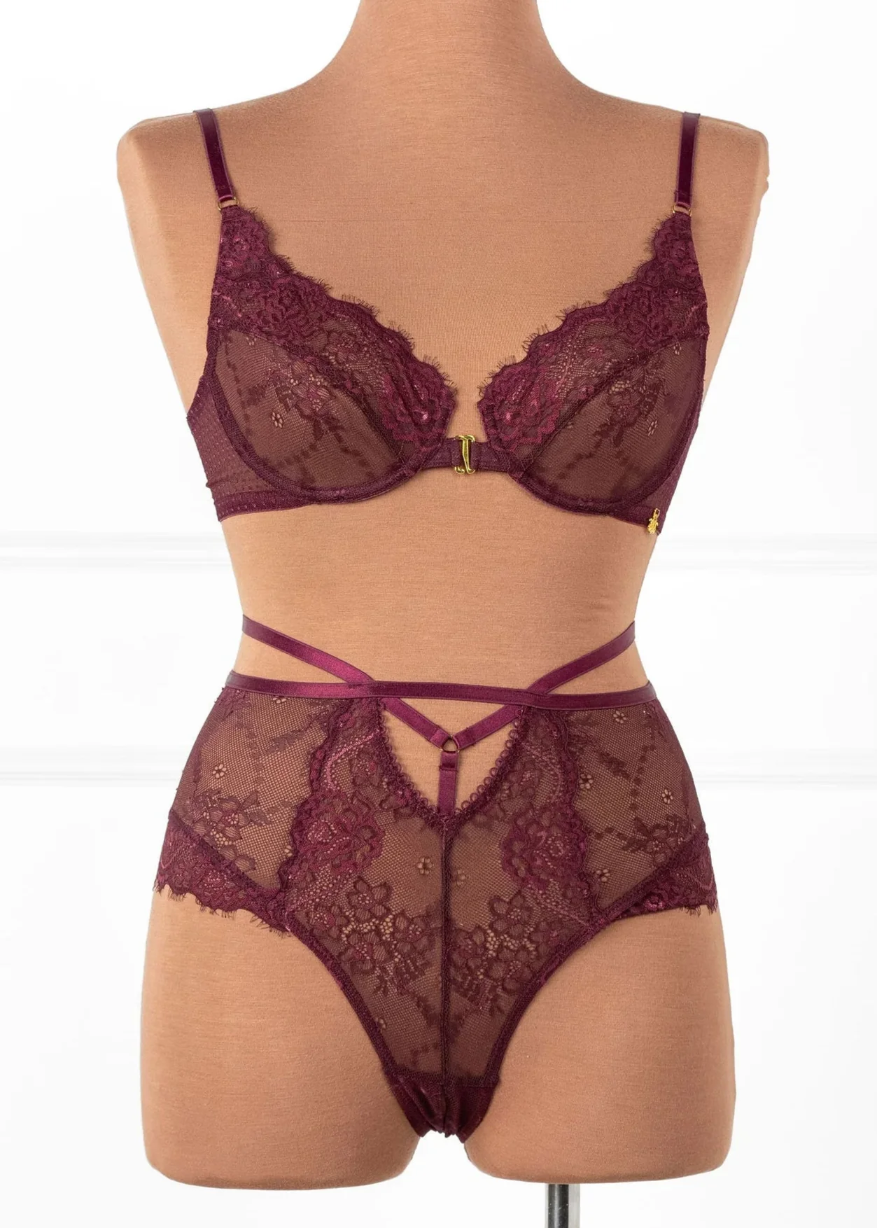 Eyelash Lace Underwire Balconette Bralette - Cherry Lacquer - Image 4