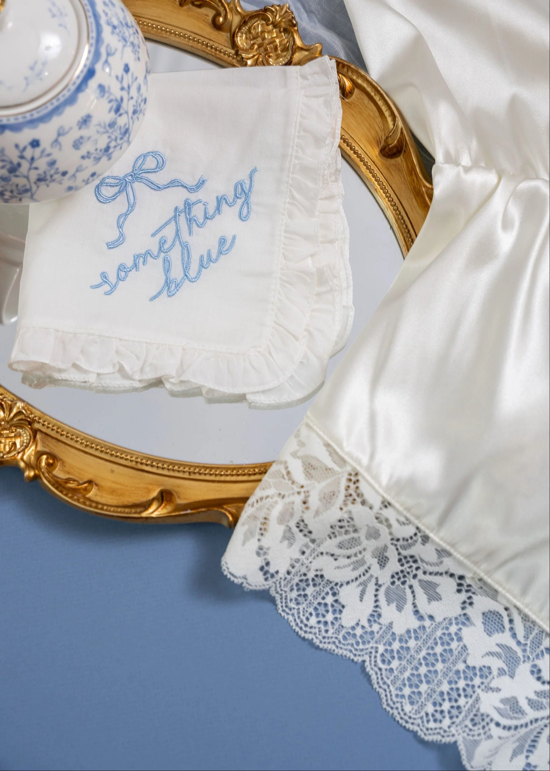 Lacy Plunge Satin Romper - Pearl - Image 11