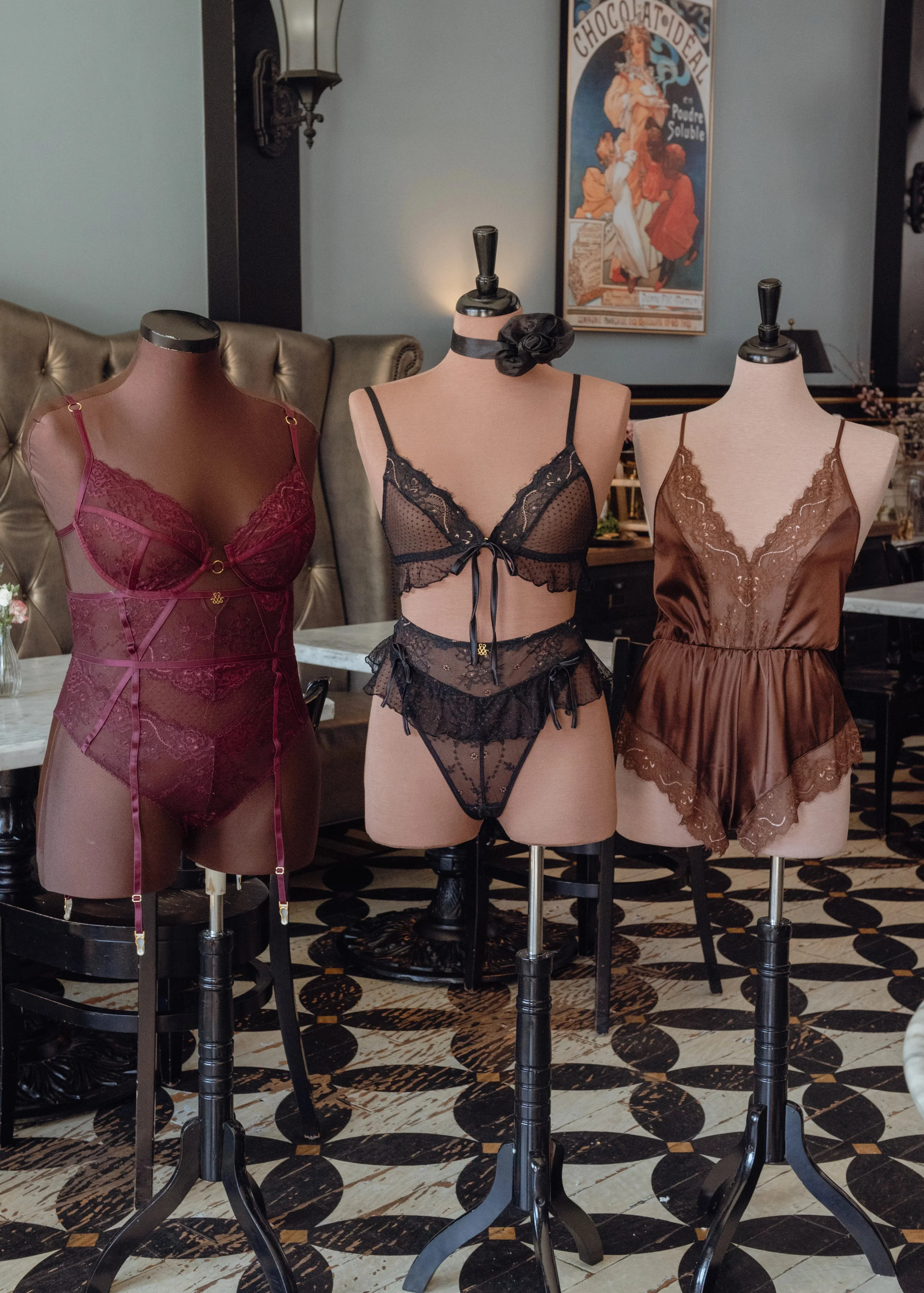 Lacy Plunge Satin Scalloped Romper - Chocolate - Image 14