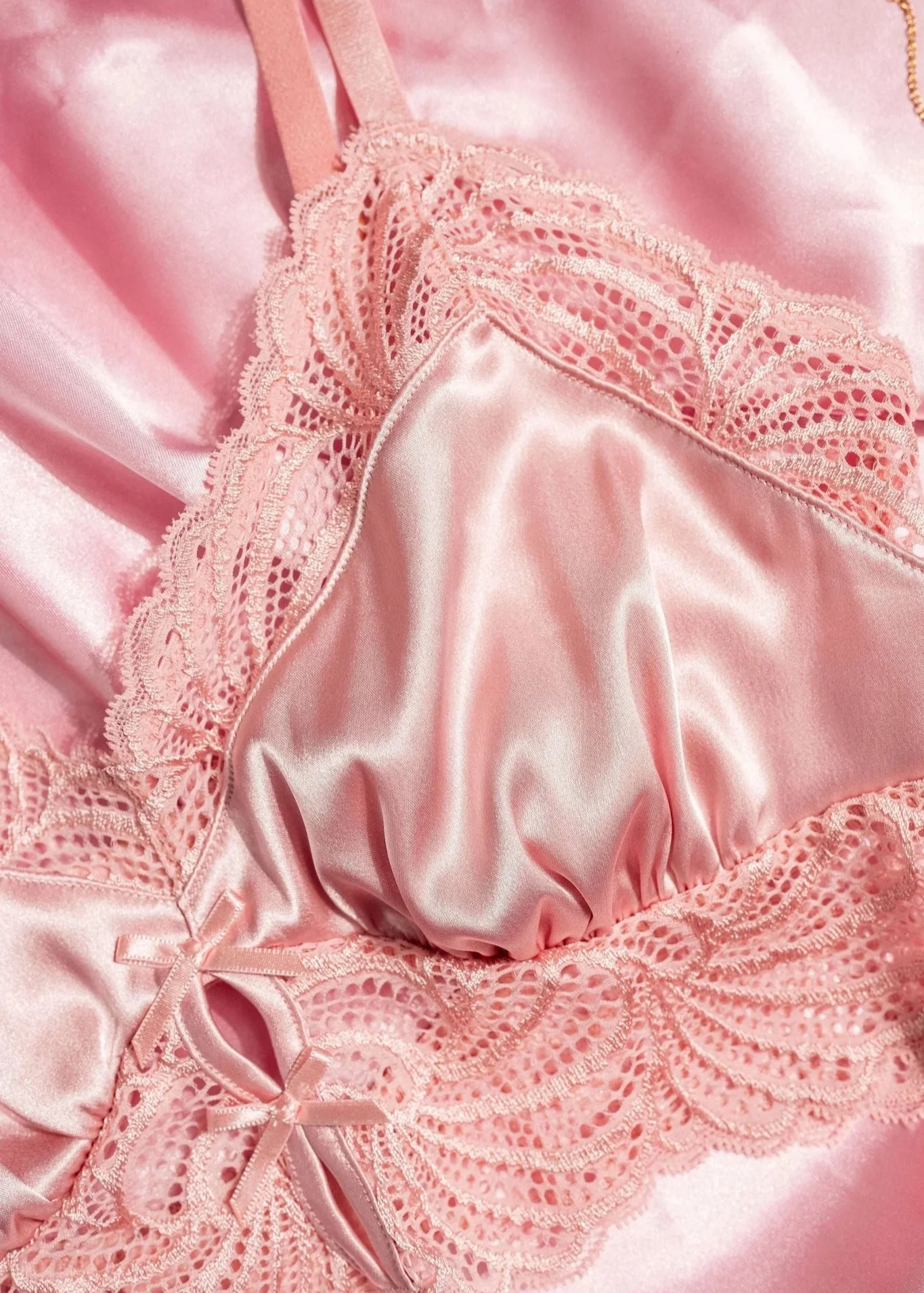 Lacy Satin Keyhole Bralette - Blush - Image 9