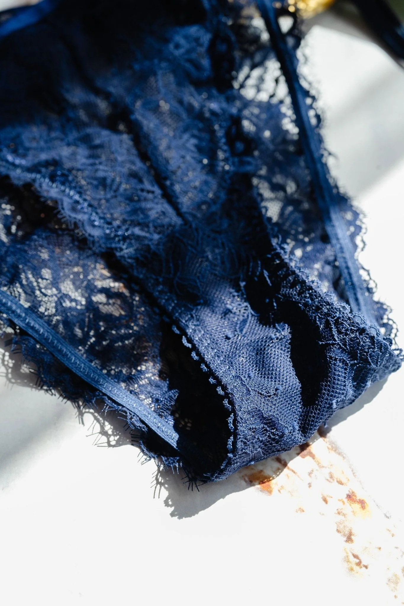Lacy Side Tie Panty - Navy - Image 11