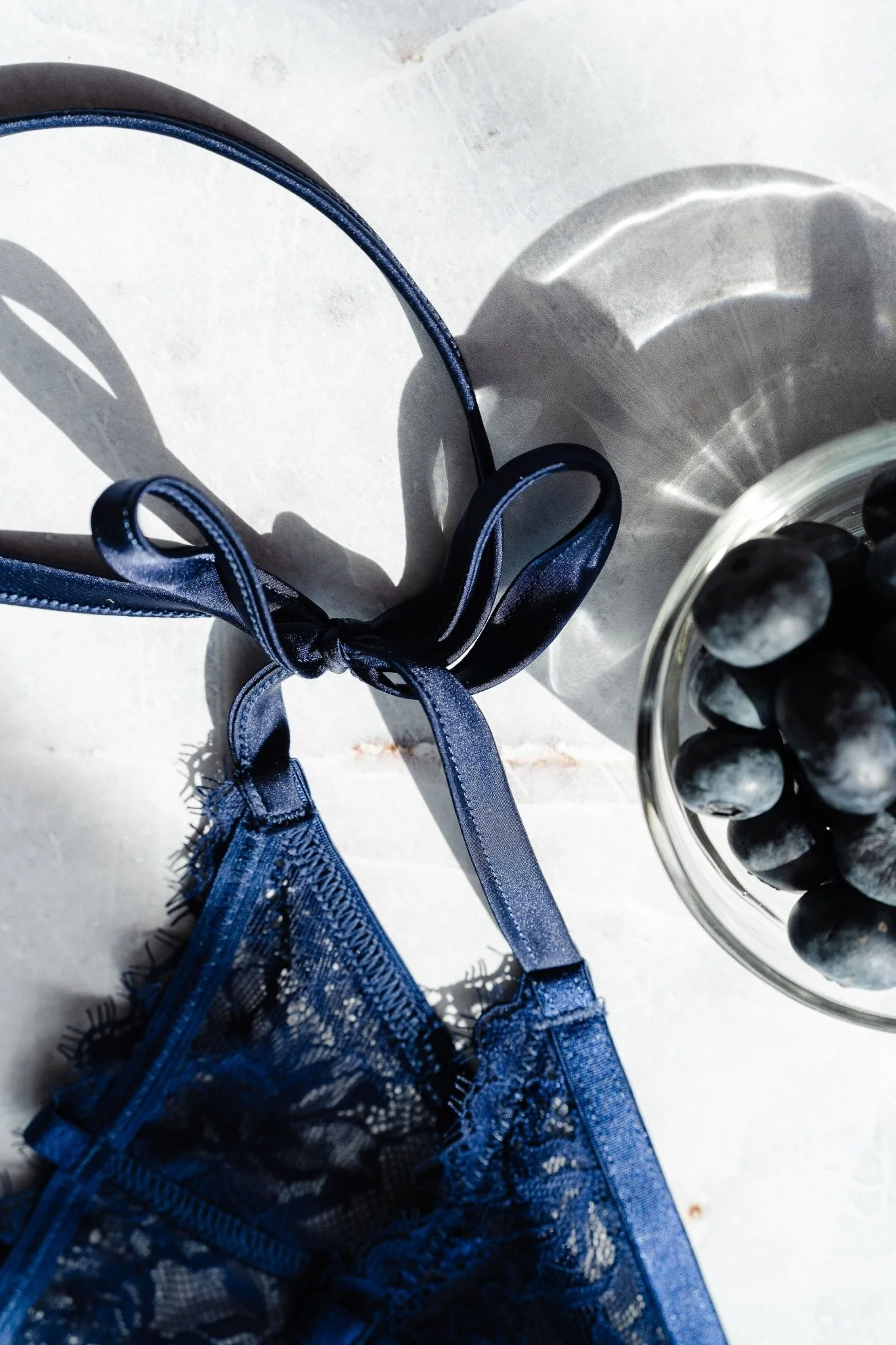 Lacy Side Tie Panty - Navy - Image 7