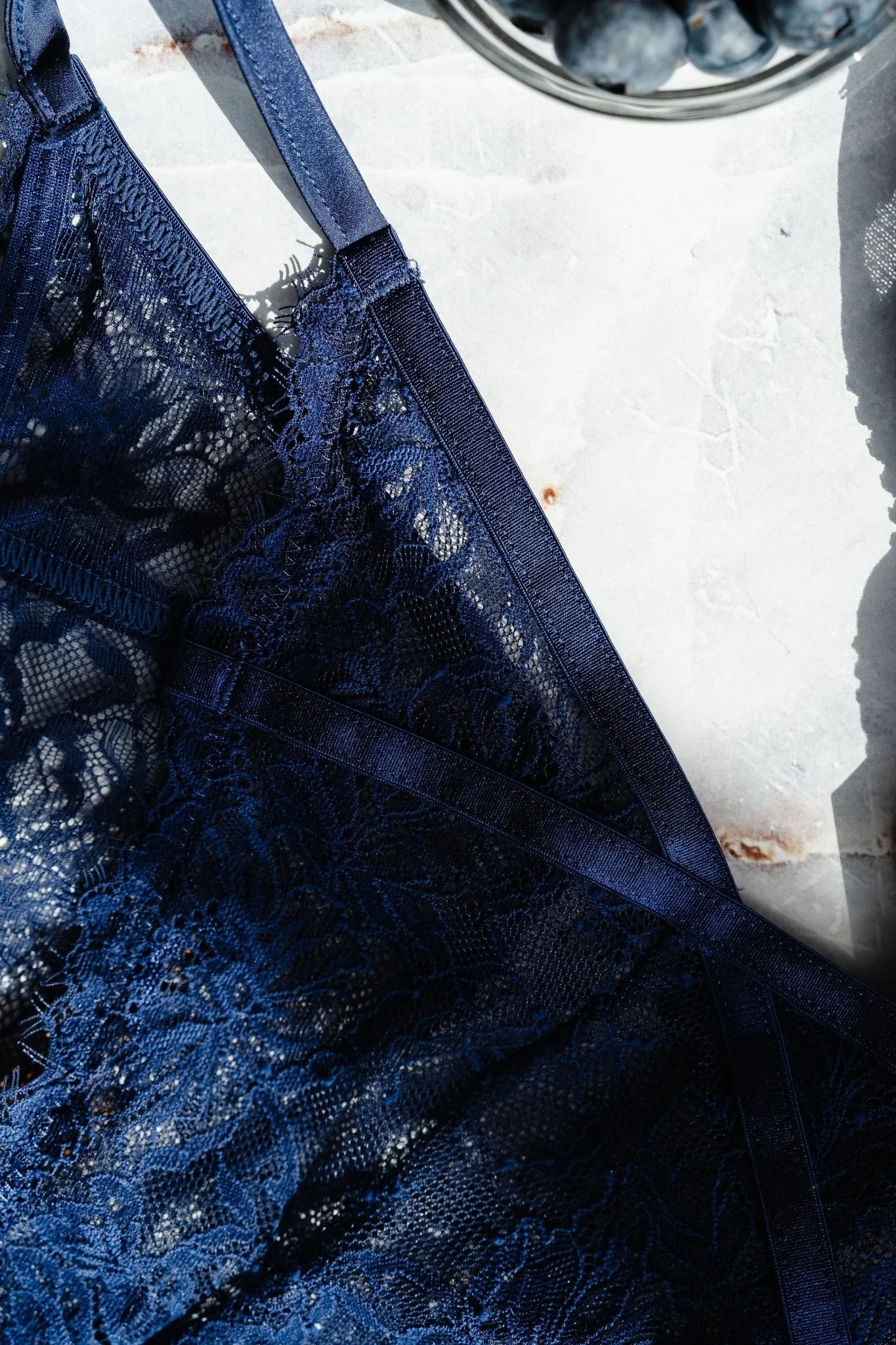 Lacy Side Tie Panty - Navy - Image 9