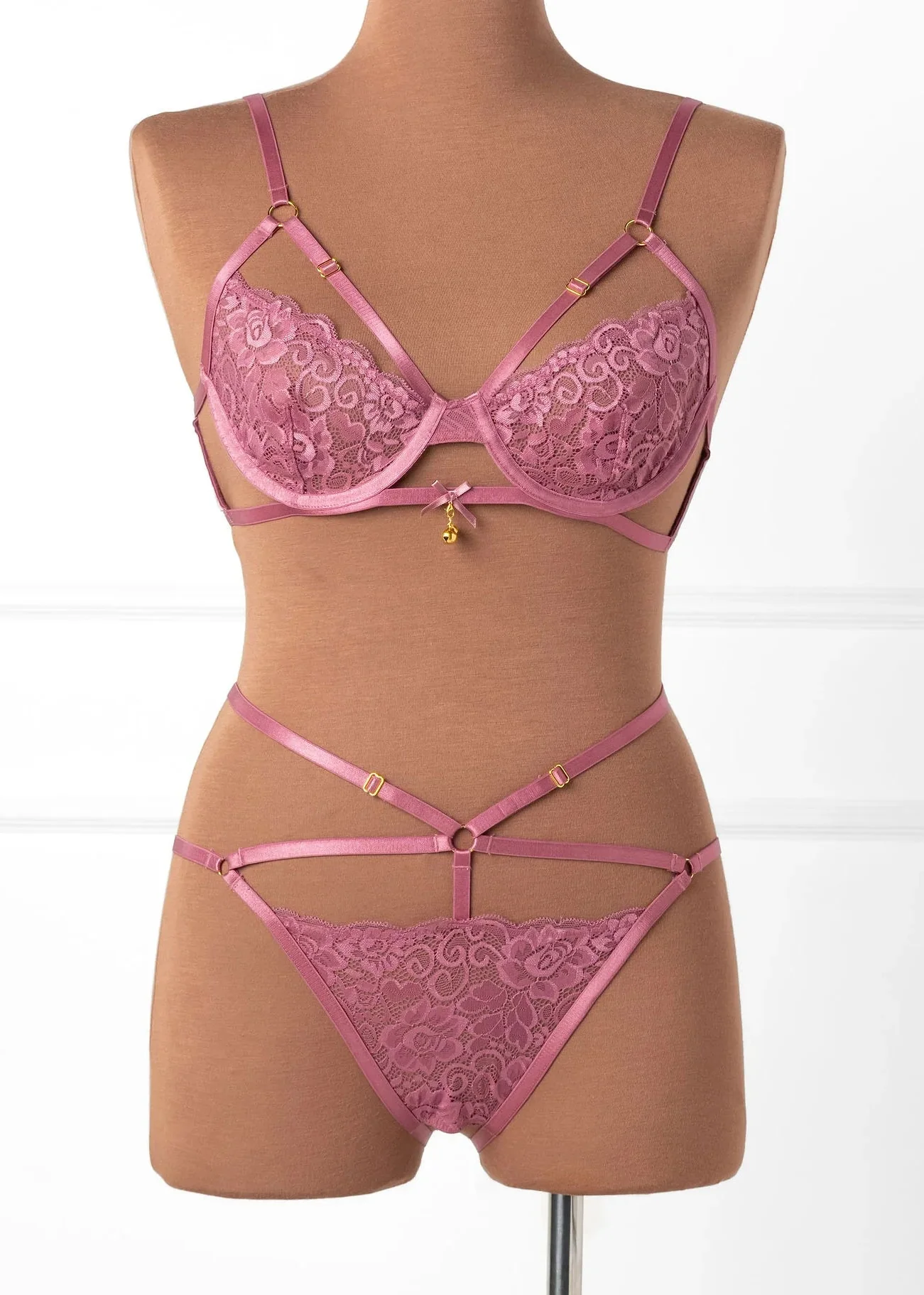 Lacy Underwire Charm Bralette - Sugarplum Pink - Image 3