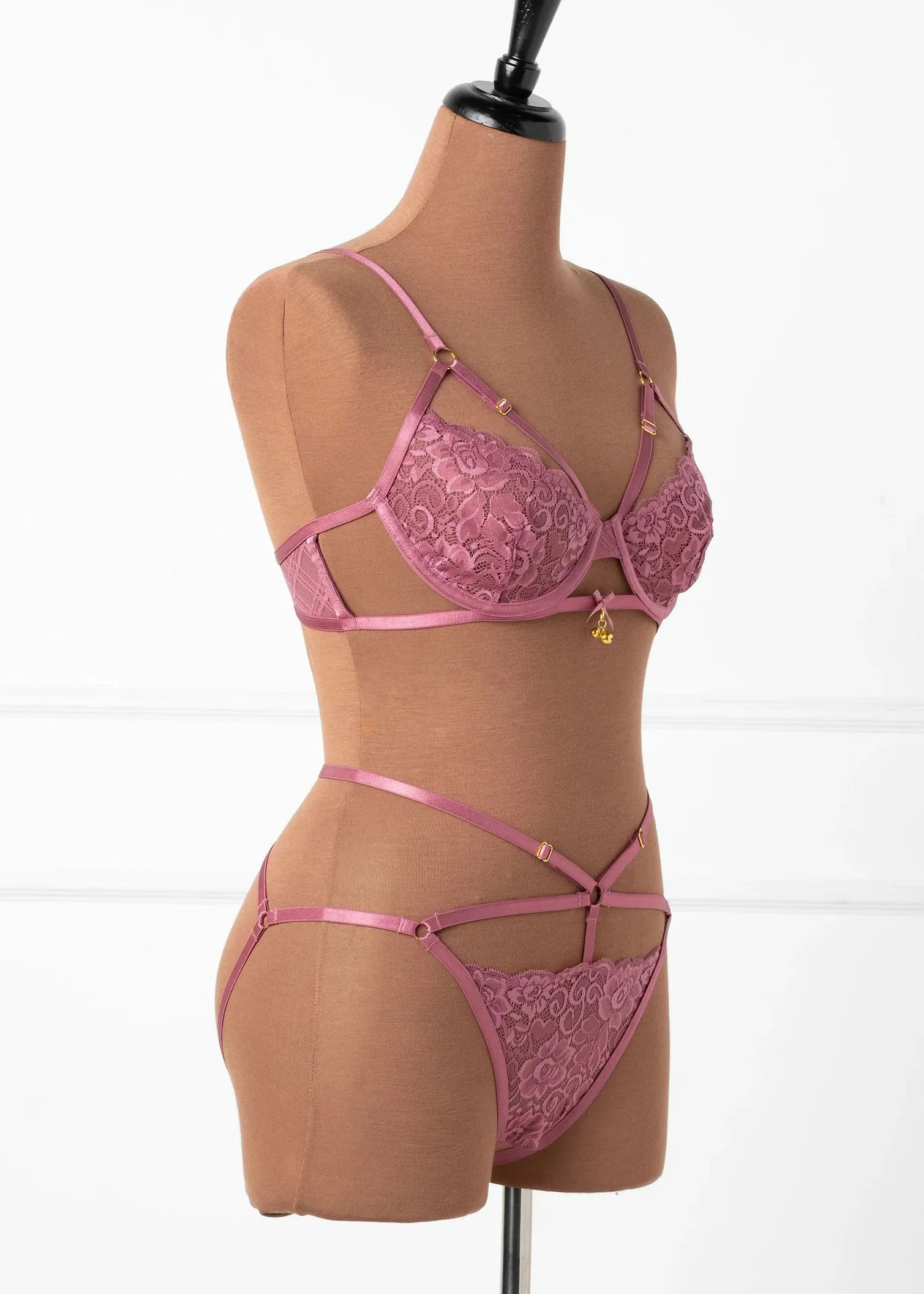 Lacy Underwire Charm Bralette - Sugarplum Pink - Image 4