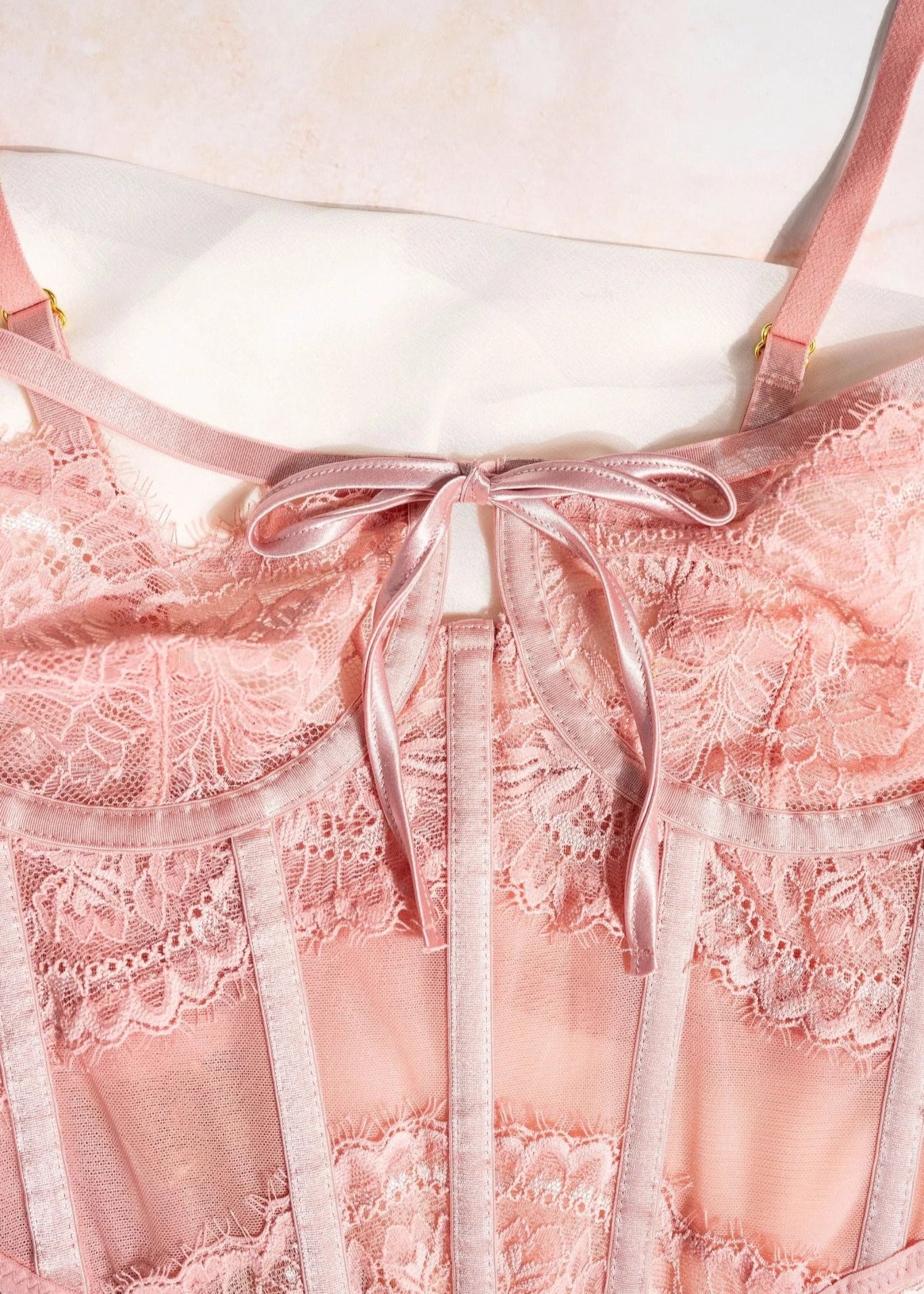 Lacy Underwire Corset - Blush - Image 11