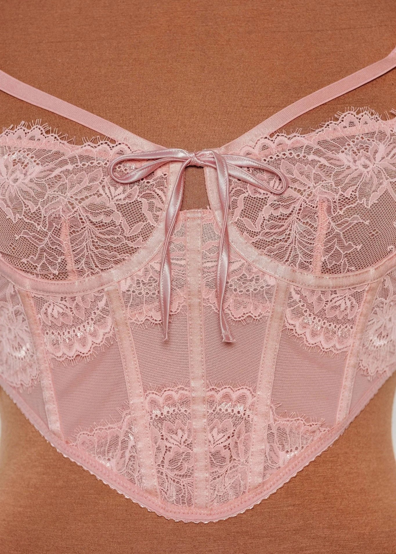 Lacy Underwire Corset - Blush - Image 5