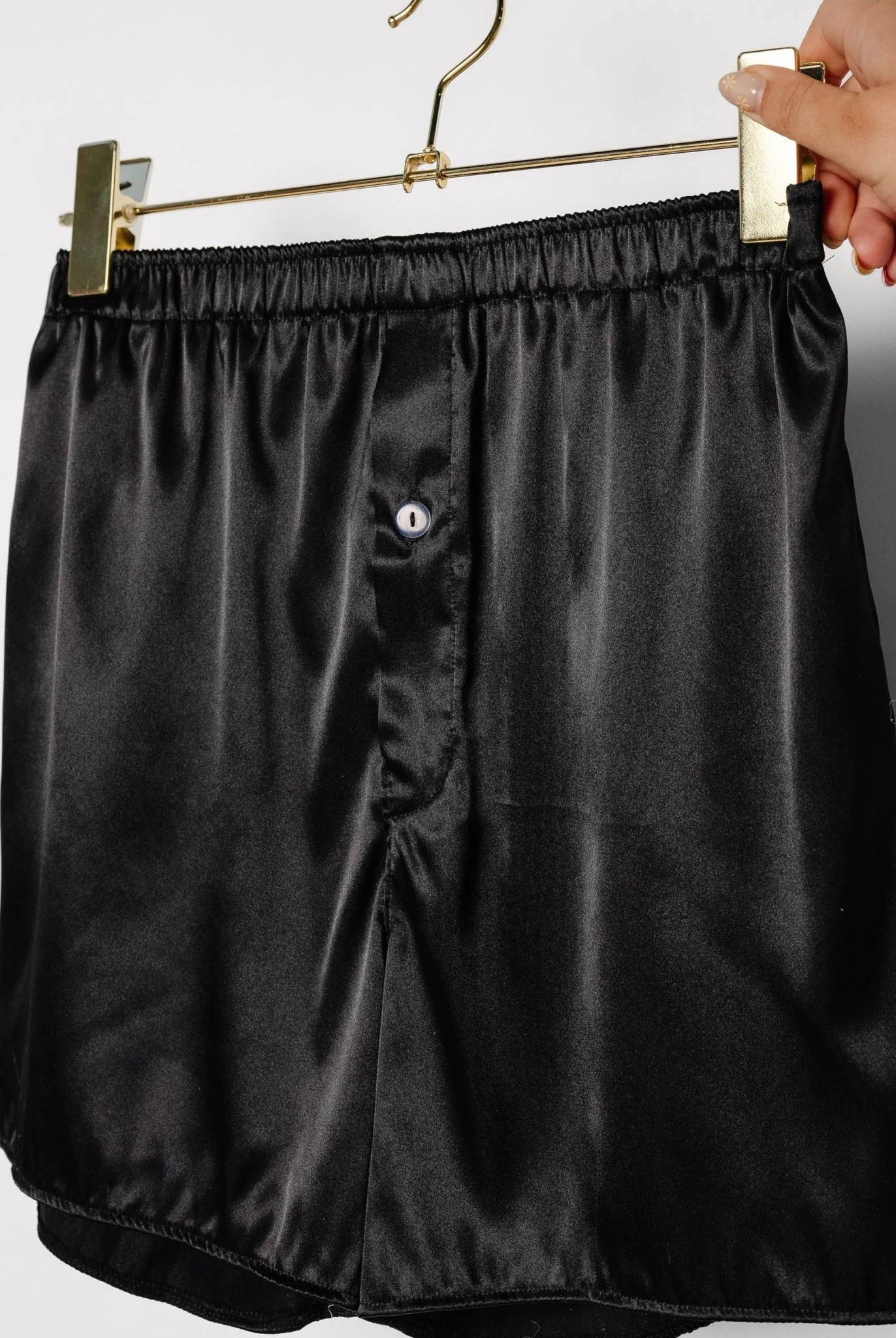 Men's Satin Boxer - Black - Image 3