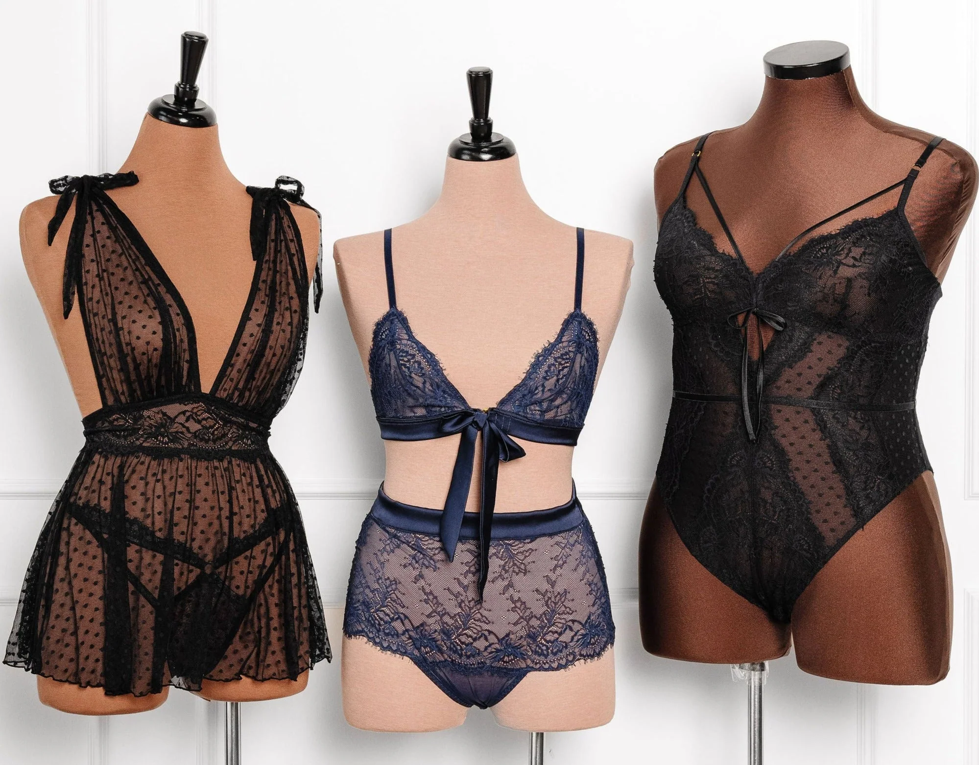 Polka Dot Mesh Babydoll - Black - Image 18