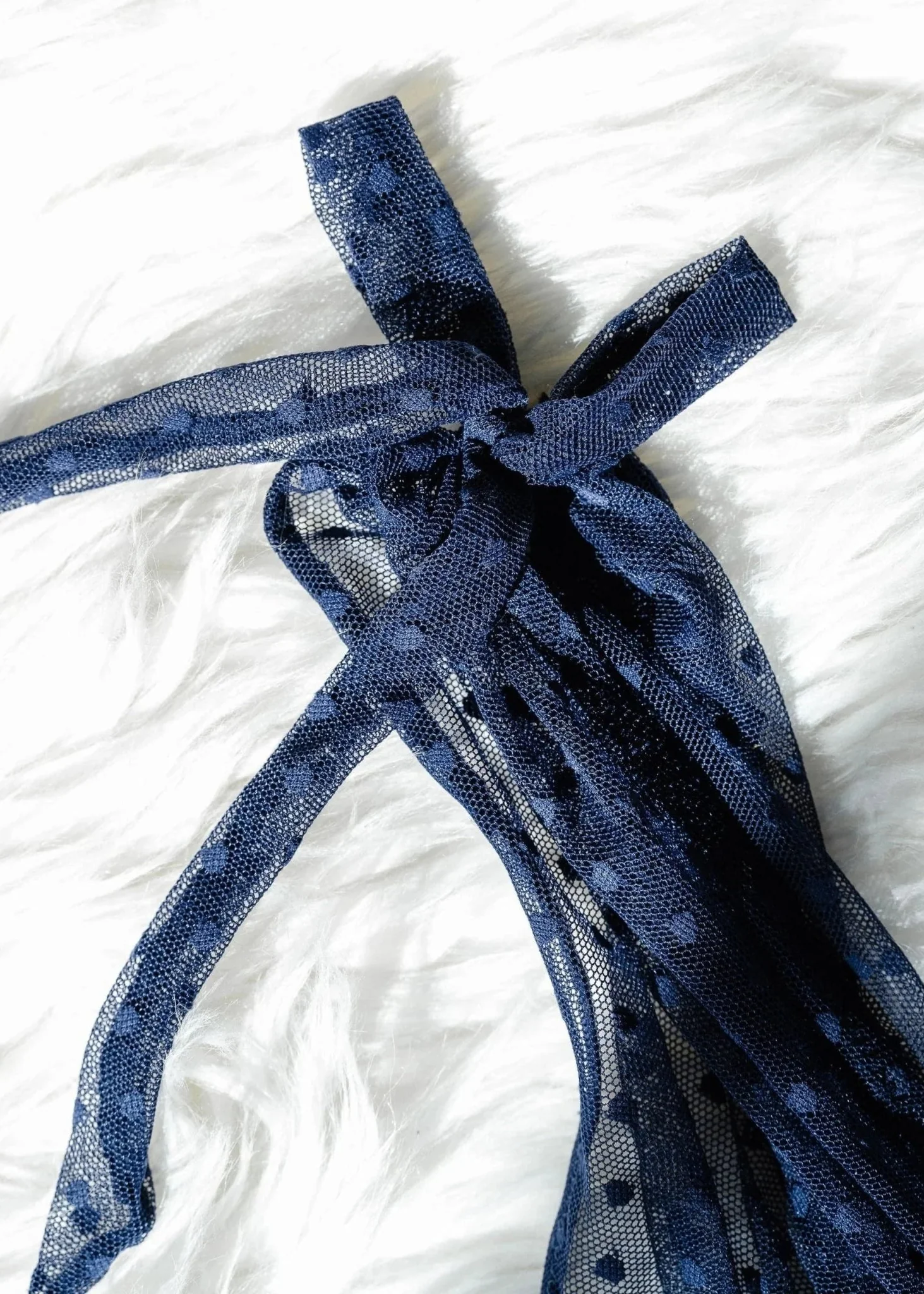 Polka Dot Mesh Babydoll - Navy - Image 12