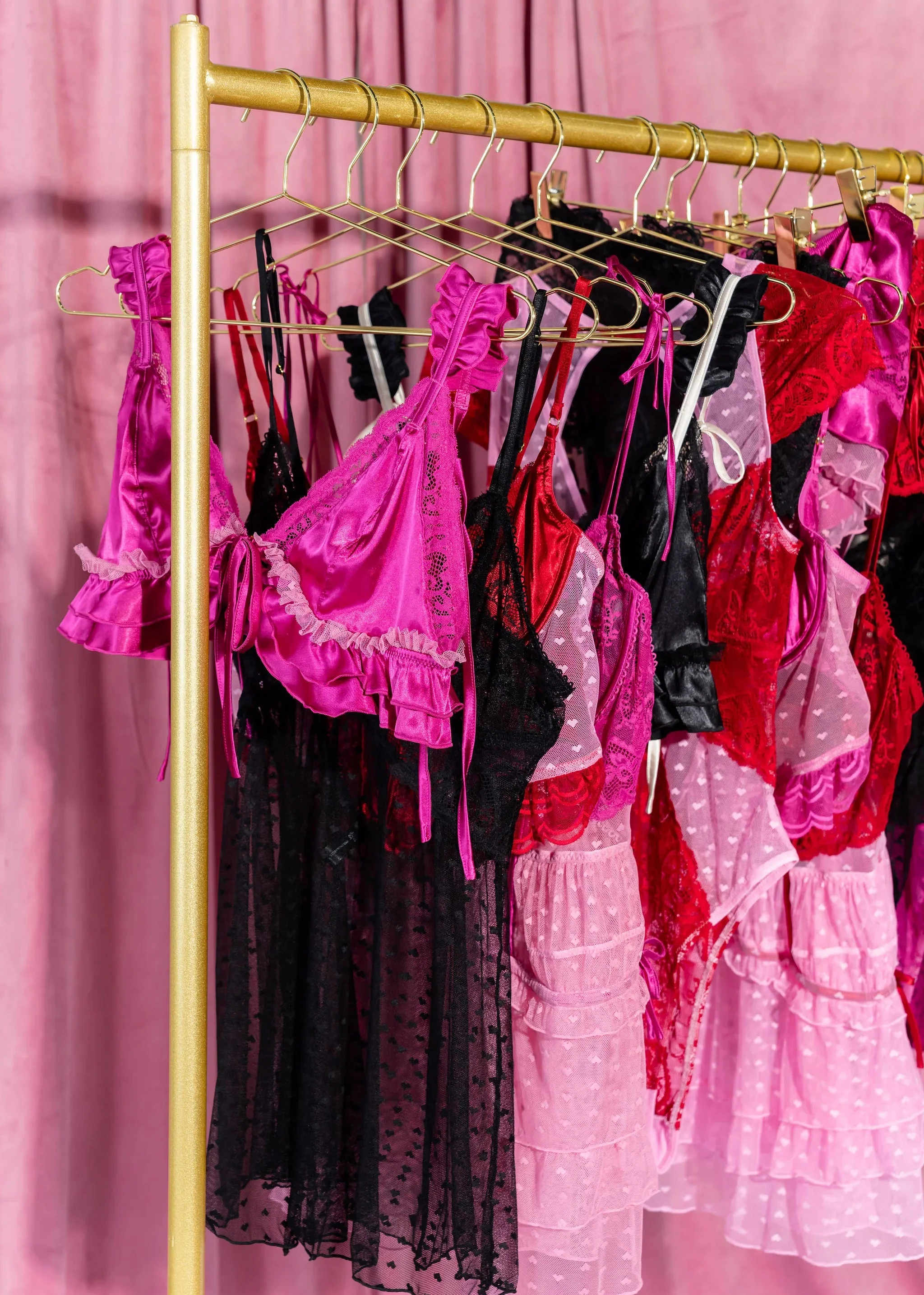 Satin Ruffle Bralette - Fuchsia - Image 18