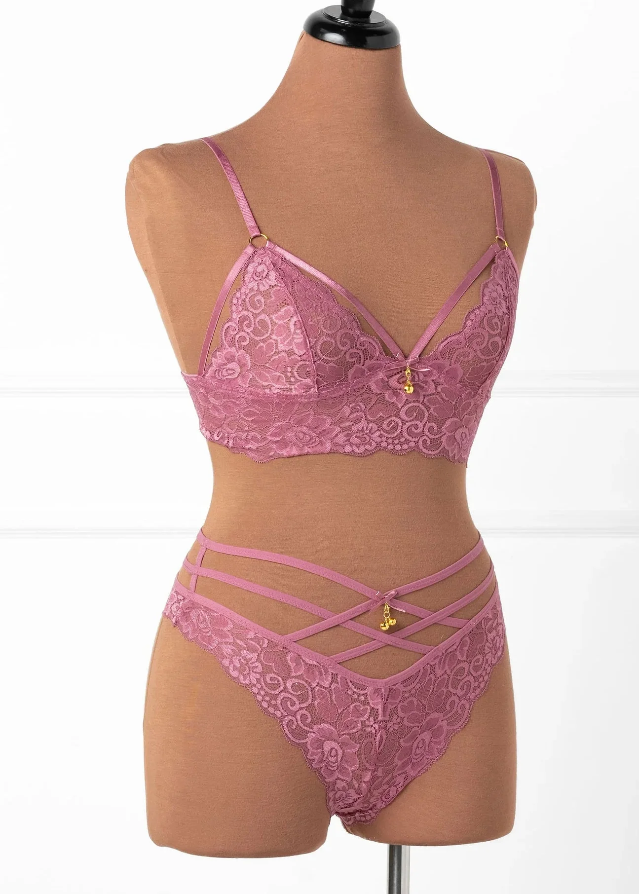 Strappy Crotchless Charm Panty - Sugarplum Pink - Image 5