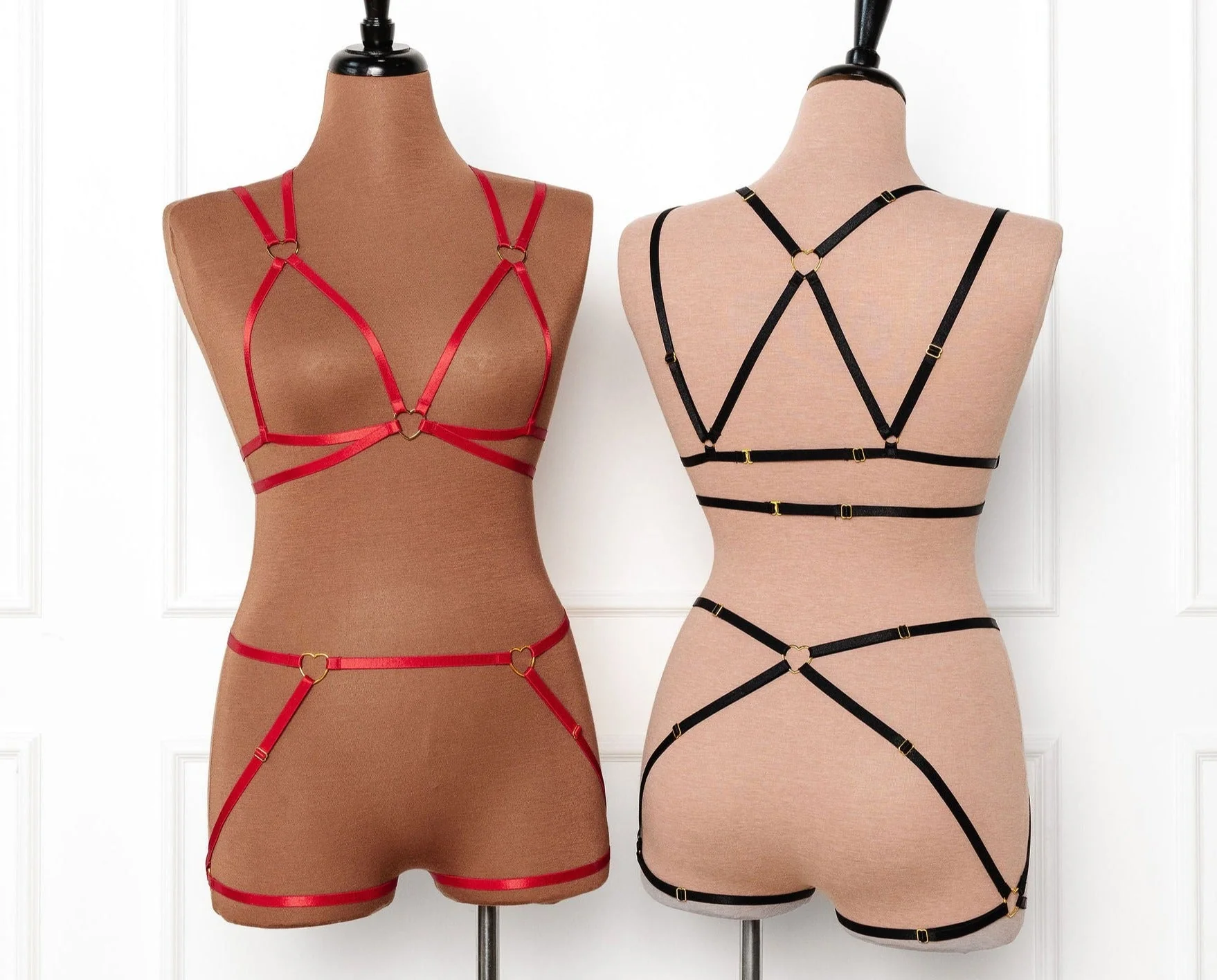 Strappy Heart Harness Bottom - Black - Image 13