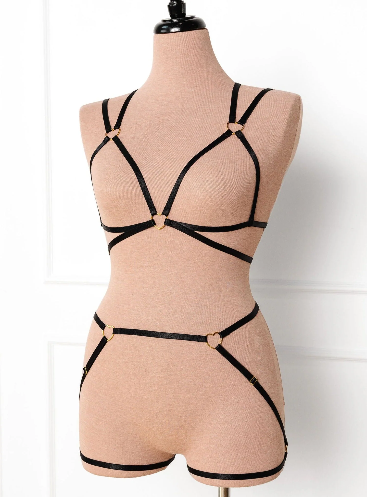 Strappy Heart Harness Bottom - Black - Image 6