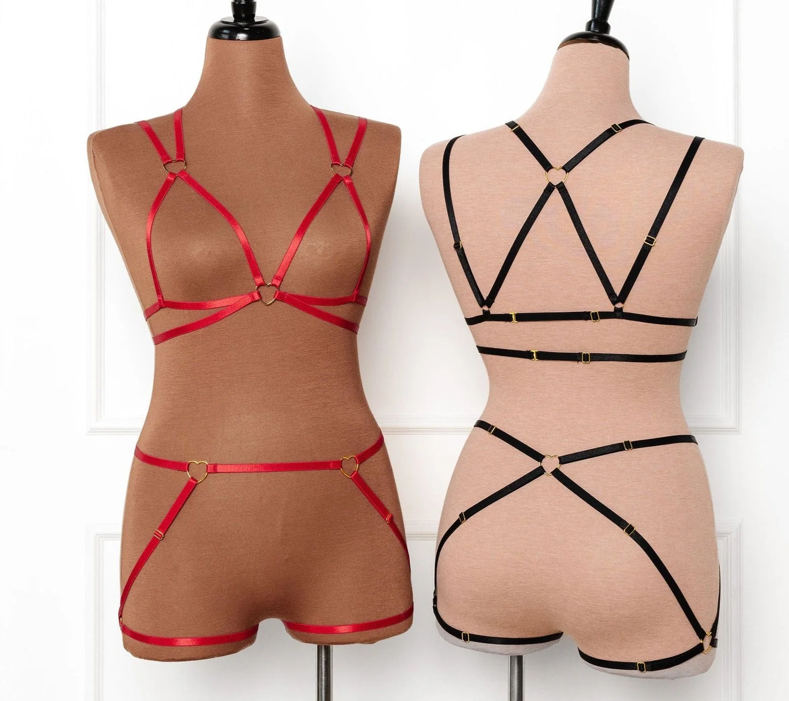 Strappy Heart Harness Bottom - Scarlet Red - Image 12