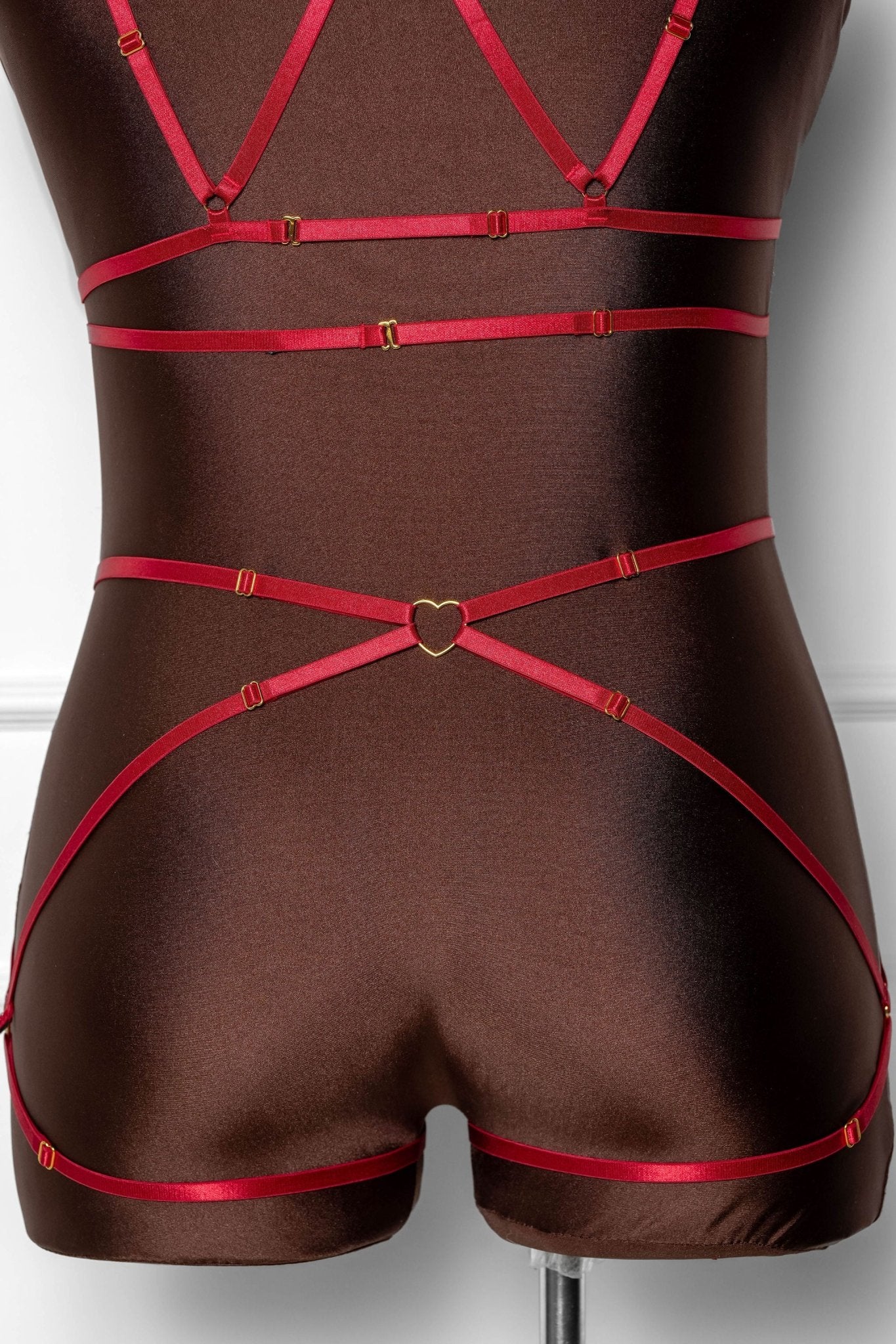 Strappy Heart Harness Bottom - Scarlet Red - Image 13