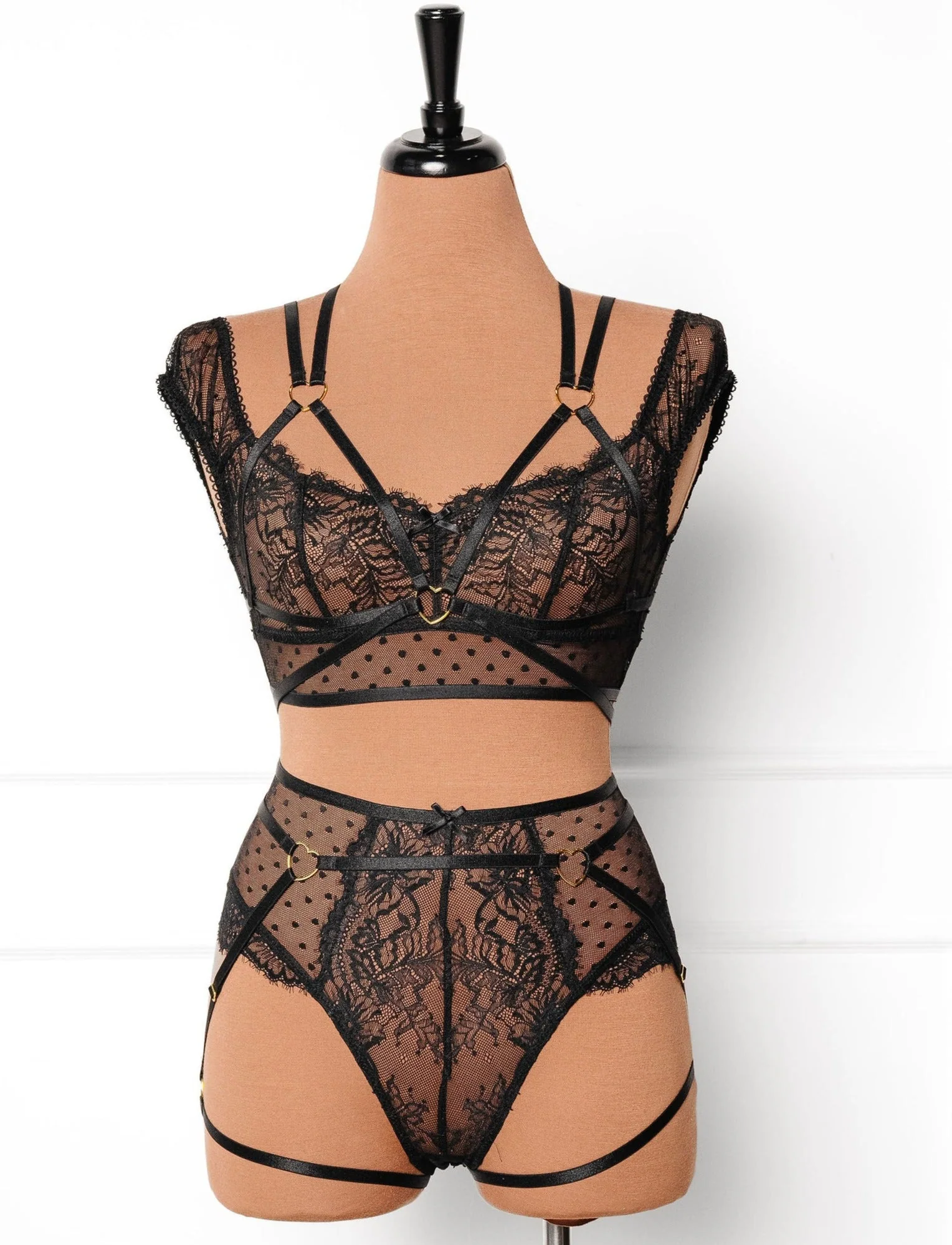 Strappy Heart Harness Top - Black - Image 3