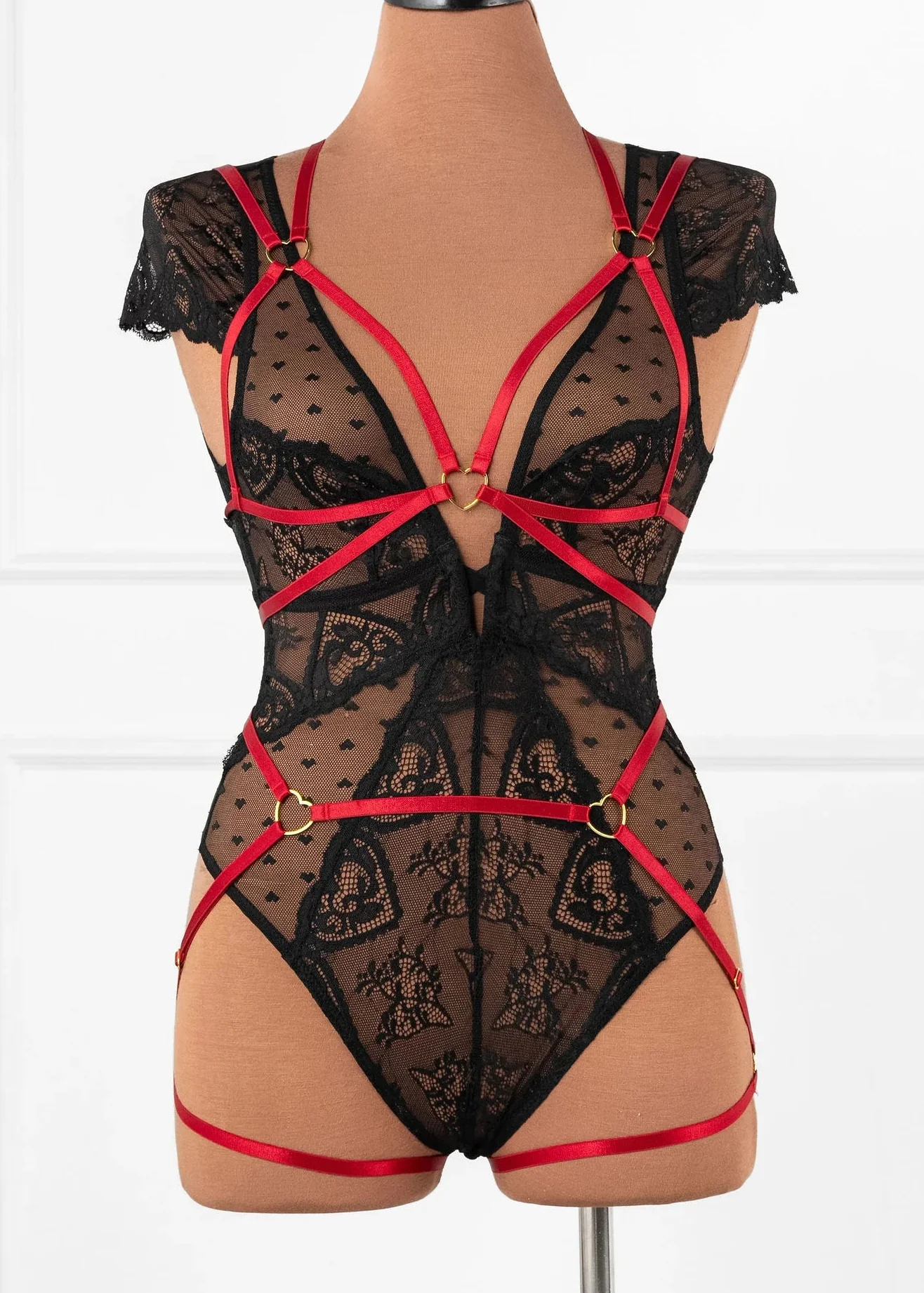 Strappy Heart Harness Top - Scarlet Red - Image 3