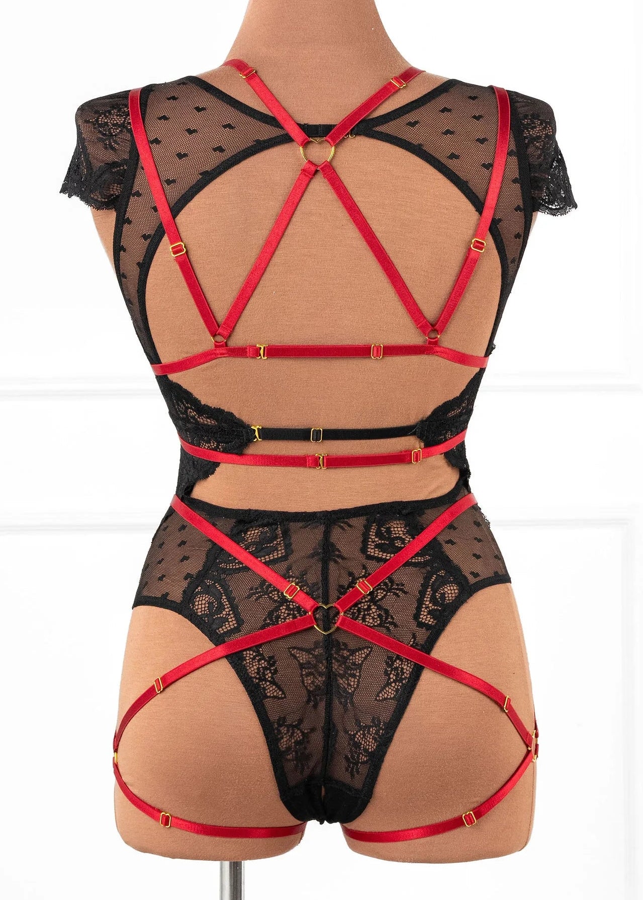 Strappy Heart Harness Top - Scarlet Red - Image 4