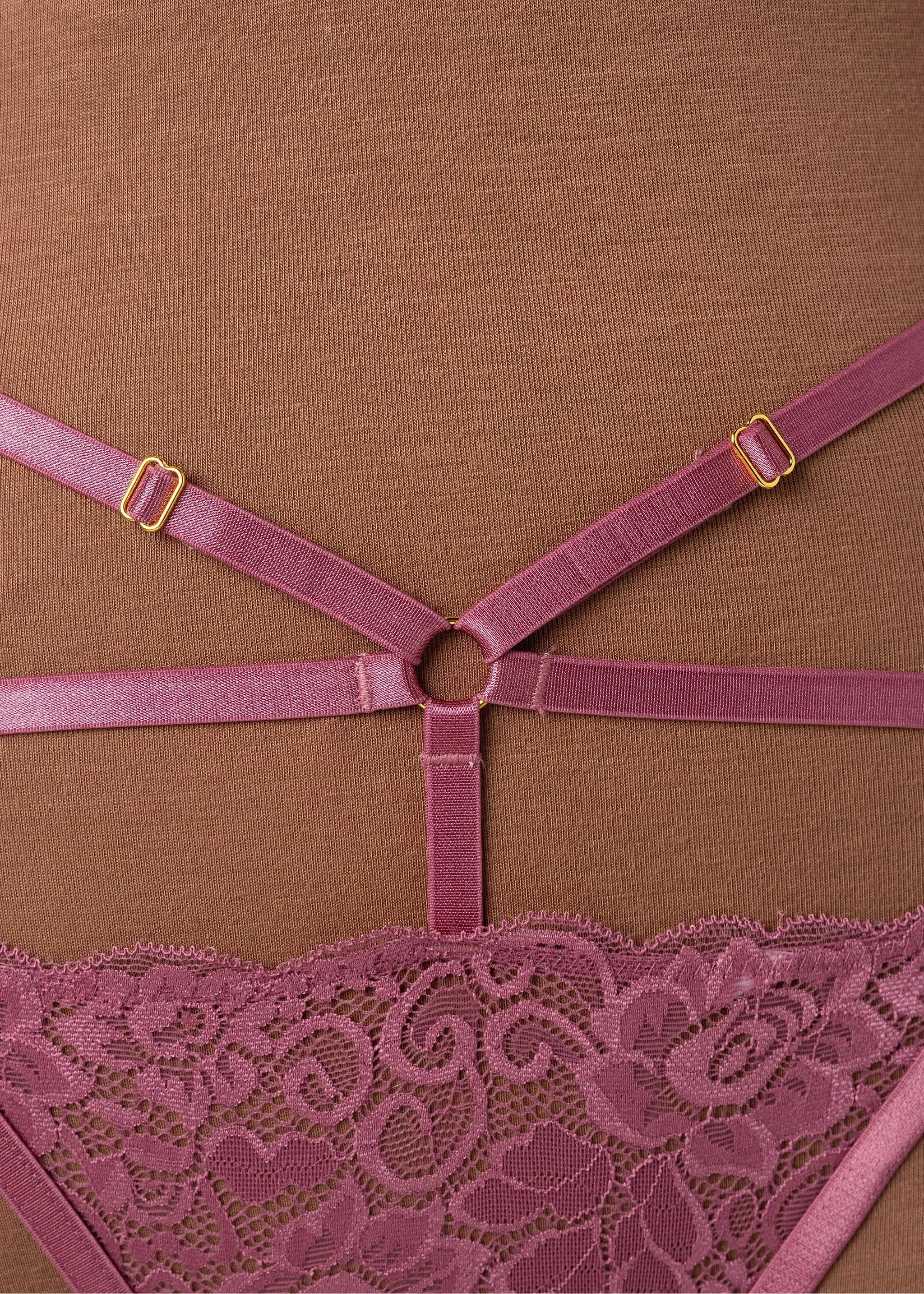 Strappy Ouvert Charm Panty - Sugarplum Pink - Image 7